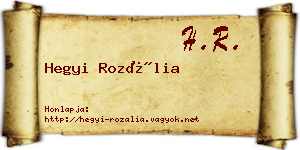 Hegyi Rozália névjegykártya
