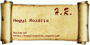 Hegyi Rozália névjegykártya