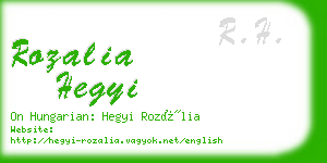 rozalia hegyi business card